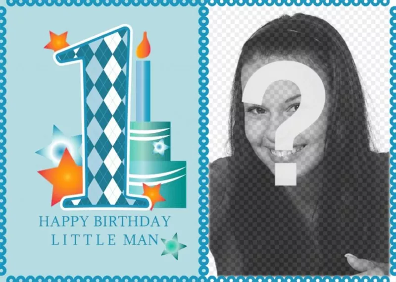 Celebra el primer año de tu niño con esta tarjeta para una foto ..