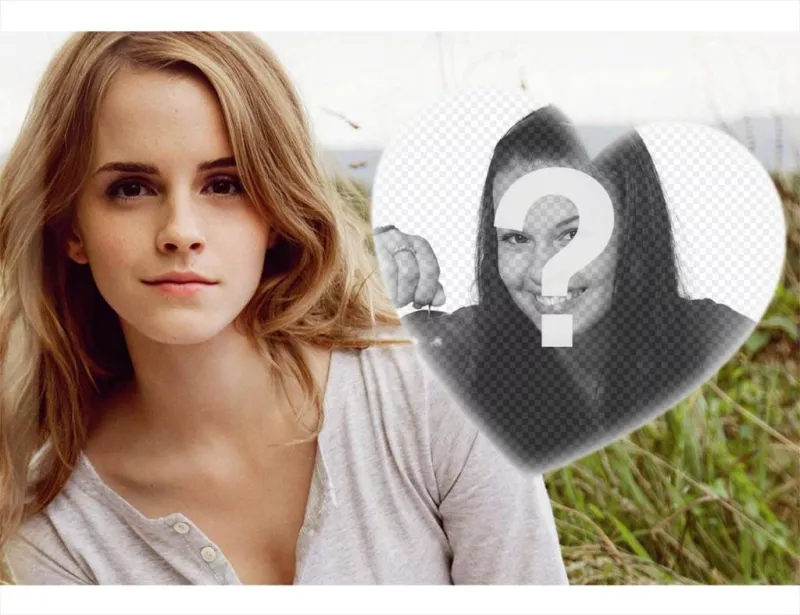La actriz Emma Watson junto a tu foto con este montaje editable ..