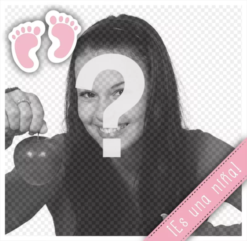Fotomontaje editable para hacer saber que ha nacido una niña ..