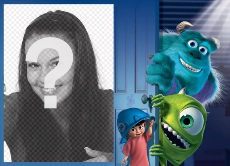 Marco con los personajes de Monsters Inc. para subir tu foto ..