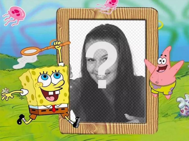 Sube tu foto a este marco personalizable con Bob Esponja y Patricio ..