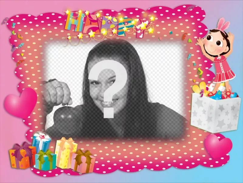 Marco para fotos y con decoración de fiesta de cumpleaños ..