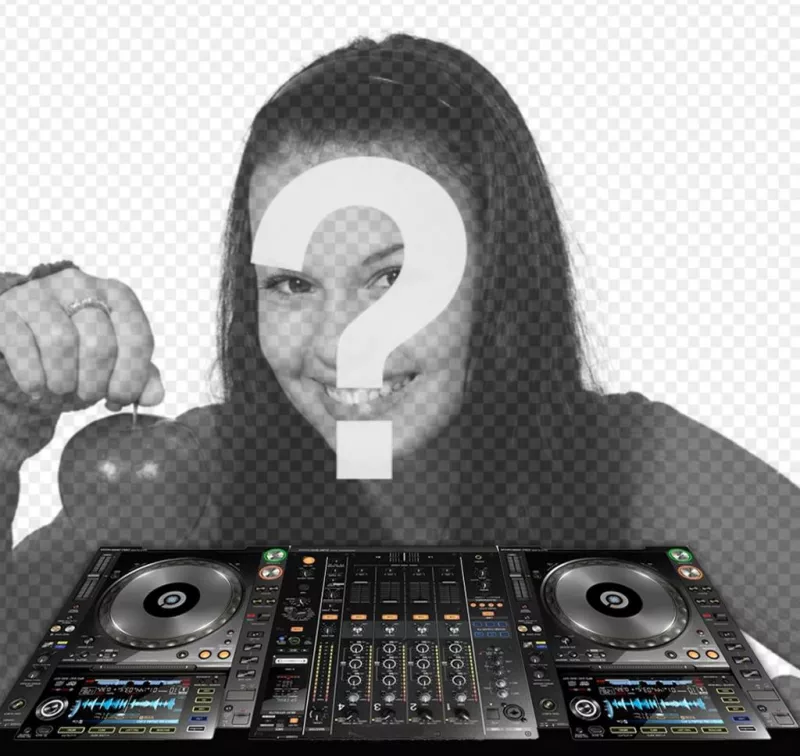 Fotomontaje para poner tu foto con una mesa de mezcla de DJ ..