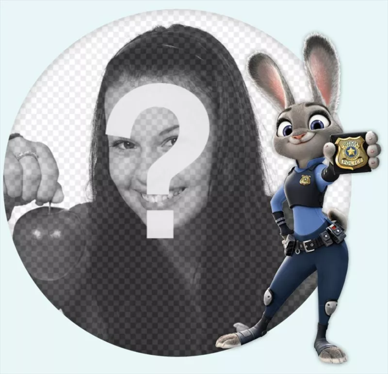 Fotomontaje con la Conejita Judy Hopps de la película Zootopia ..