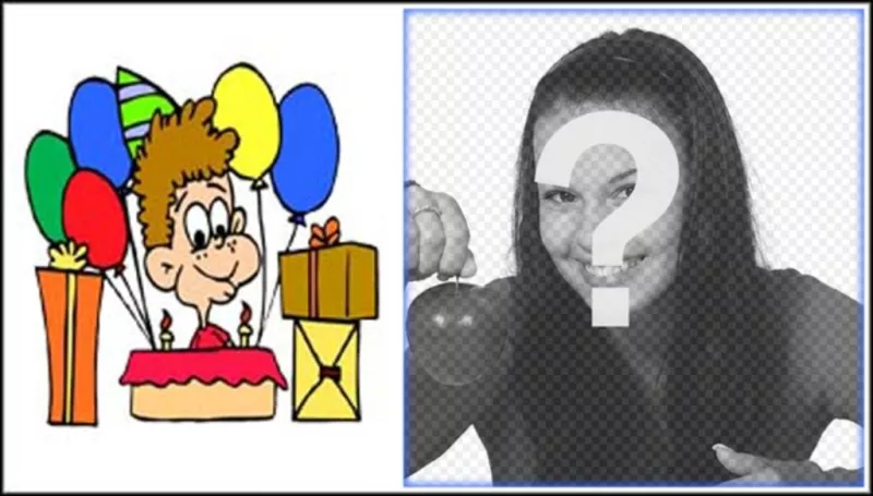 Postal de cumpleaños con imagen de niño con regalos para enviar por..