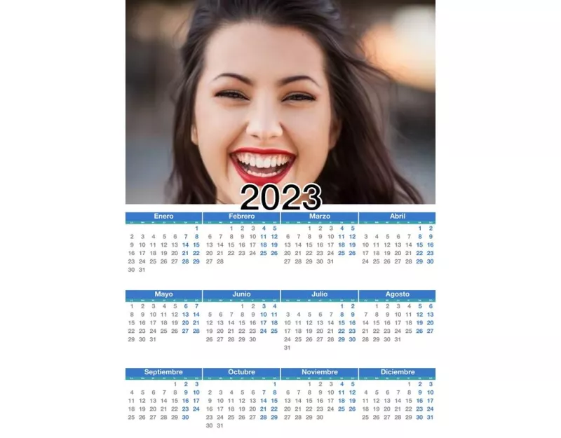 Calendario 2024 año completo con tu foto ..