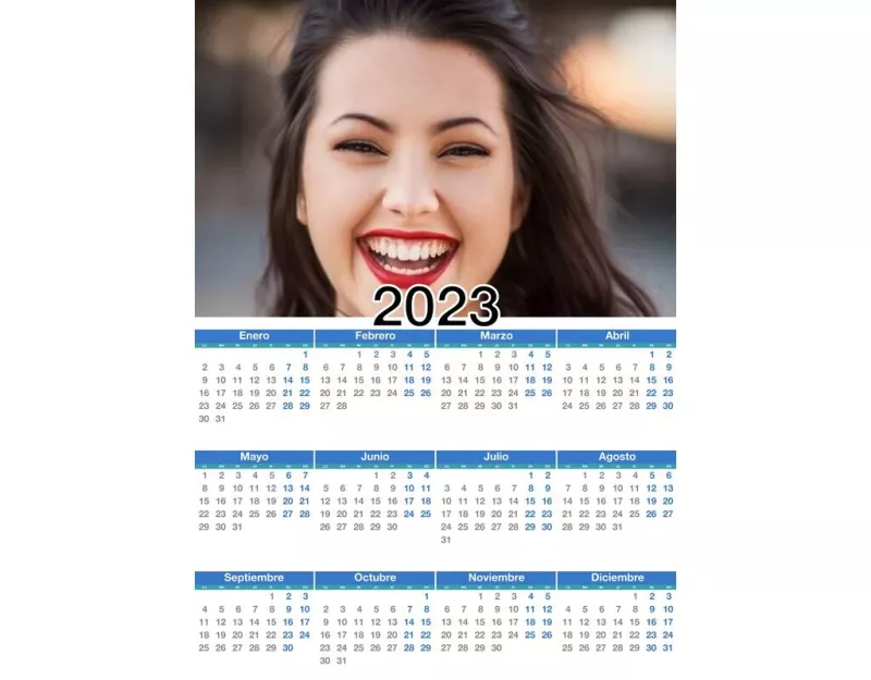Calendario 2026 año completo con tu foto ..