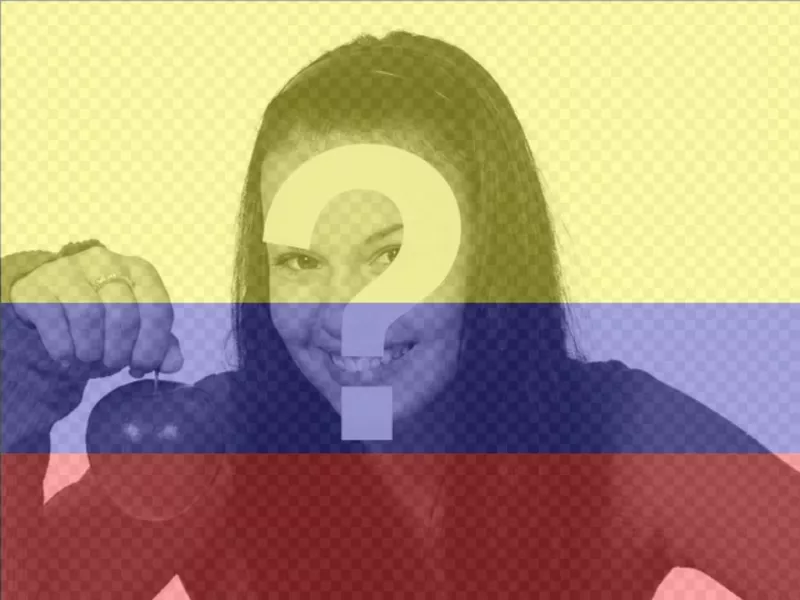 Fotomontaje con la imagen de la bandera de Colombia y tu foto. ..