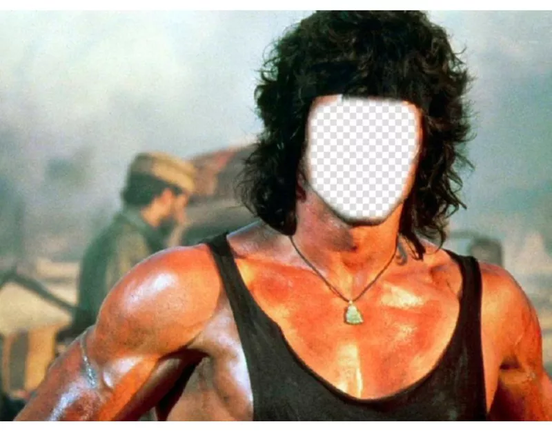 Fotomontaje en el que pondrás la cara que quieras en el cuerpo de Rambo ..