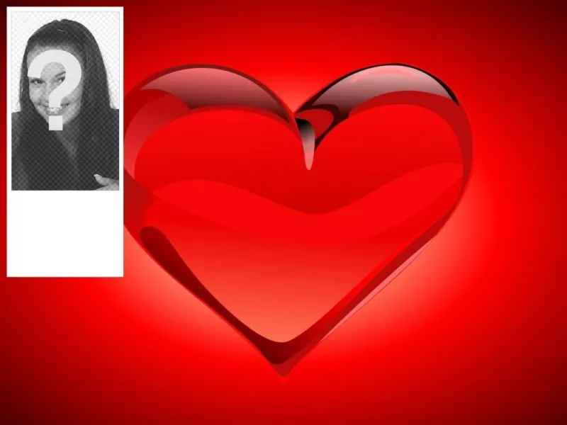 Fondo para twitter con un gran corazón rojo en relieve donde podrás poner tu foto..