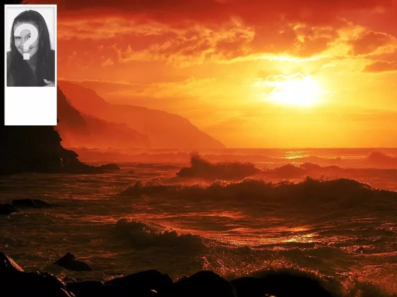 Fondo de pantalla para twitter para poner tu foto junto a una puesta de sol en el mar de..
