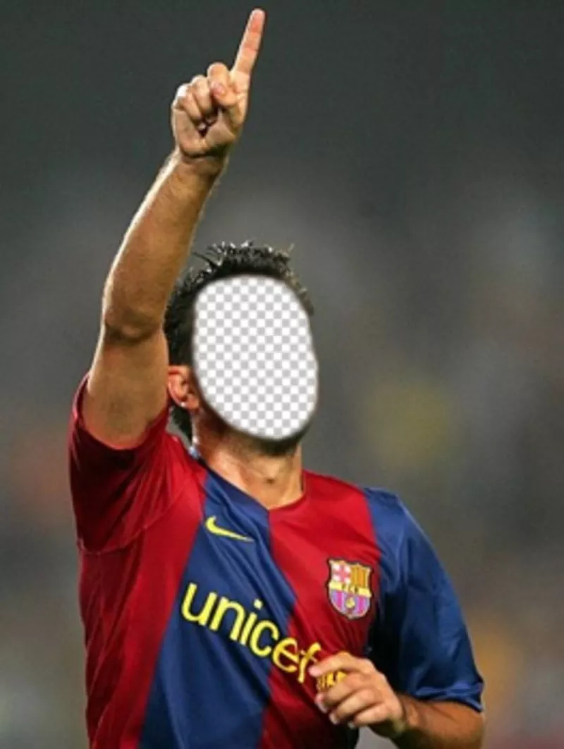 Fotomontaje para poner una cara al futbolista Xavi del Barça ..