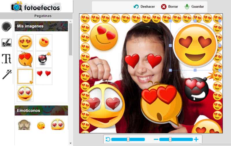 Pon emojis de corazones en tu foto