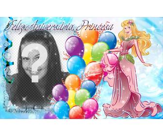 montaje fotografico crear postal felicitar cumpleanos princesa casa