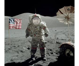 fotomontaje poner cara un astronauta luna