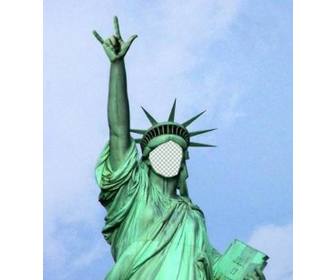 fotomontaje pondras cara peculiar estatua libertad