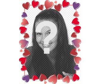 marco fotos corazones rojos rosas san valentin puedes poner foto persona amada