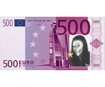 fotomontaje billete 500 euros foto