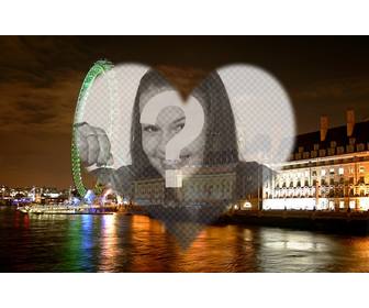 fotomontaje amor londres un paisaje london eye un marco forma corazon poner foto
