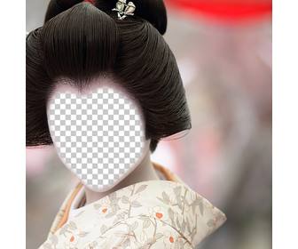 fotomontaje geisha japonesa anadir cara online