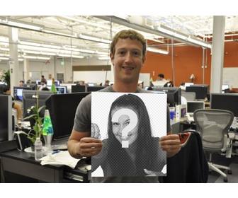 fotomontaje mark zuckerberg facebook sujetando fotografia