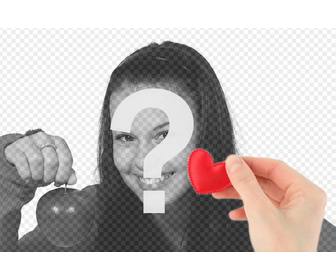 collage romantico mano ofreciendo un corazon tela rojo poner foto