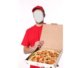 personifica un repartidor pizza editando efecto gratuito