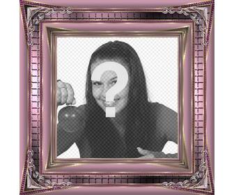 marco fotos digitales rosa metalizado adornos brillantes decorar imagenes online