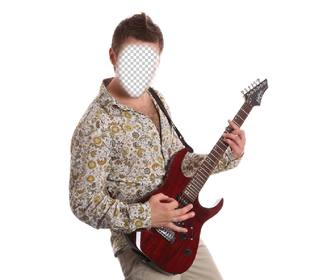fotomontaje un exotico guitarrista foto online
