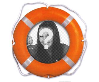 fotomontaje poner foto un flotador salvavidas naranja podras anadir un texto online