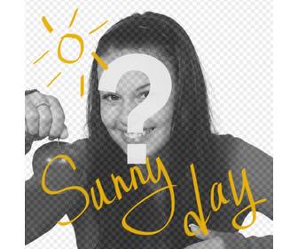 collage cuadrado un sol un texto amarillo dice *sunny day* poner fotografias