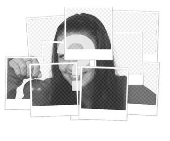 mosaico fotos polaroid fondo blanco efecto mosaico fotos