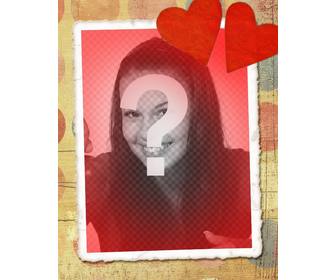 tarjeta amor foto tono rojo corazones