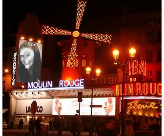 anade foto un cartel publicitario dior  moulin rouge barrio rojo paris