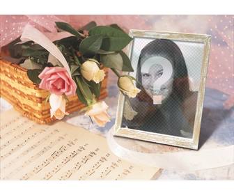 marco fotos online puedes poner imagen un portaretratos cesta rosas partitura musica