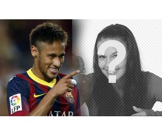 fotomontaje neymar jr apuntando dedo sonriendo fotografia subas