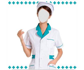 fotomontaje convertirte enfermera uniforme clasico