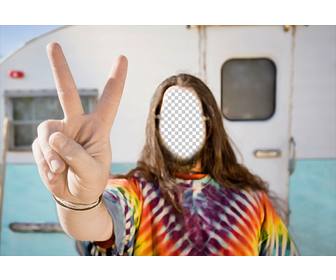 fotomontaje poner rostro un hippie caravana