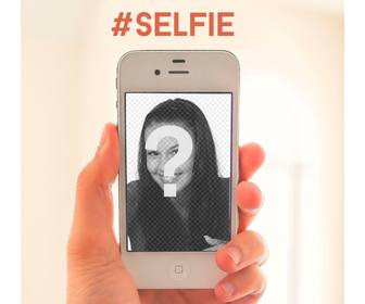 plantilla selfie un iphone blanco