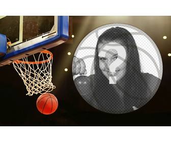 collage canasta pelota baloncesto