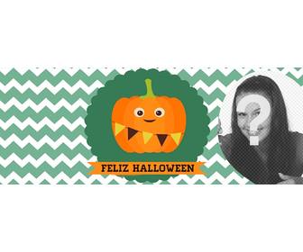 Foto de portada de Facebook de Halloween con una calabaza - Fotoefectos