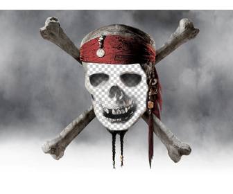 fotomontaje calavera pirata poner foto cara