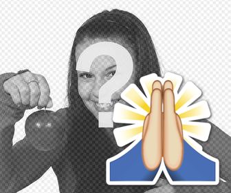 sticker emoji manos juntas orar