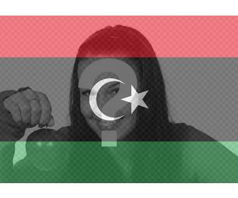 fotomontaje bandera libia foto