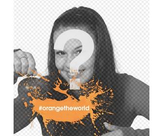 fotomontaje mancha naranja violencia mujer