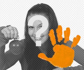 sticker mano naranja violencia mujer