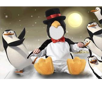 disfraz virtual pinguino ninos puedes editar gratis