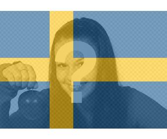 fotomontaje bandera suecia foto