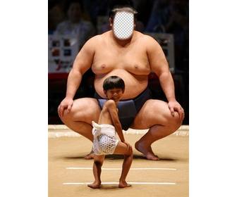 gracioso montaje online poner cara un luchador sumo