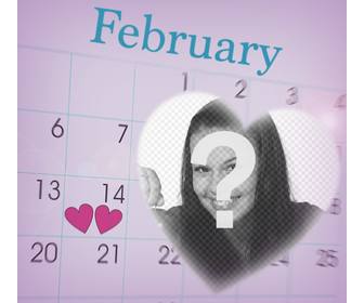 celebra dia enamorados fotomontaje un calendario febrero